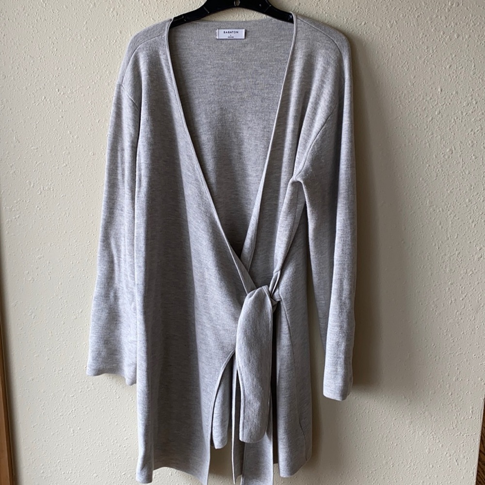Wool Blend Babaton Renzo Aritzia Gray Wrap Sweater